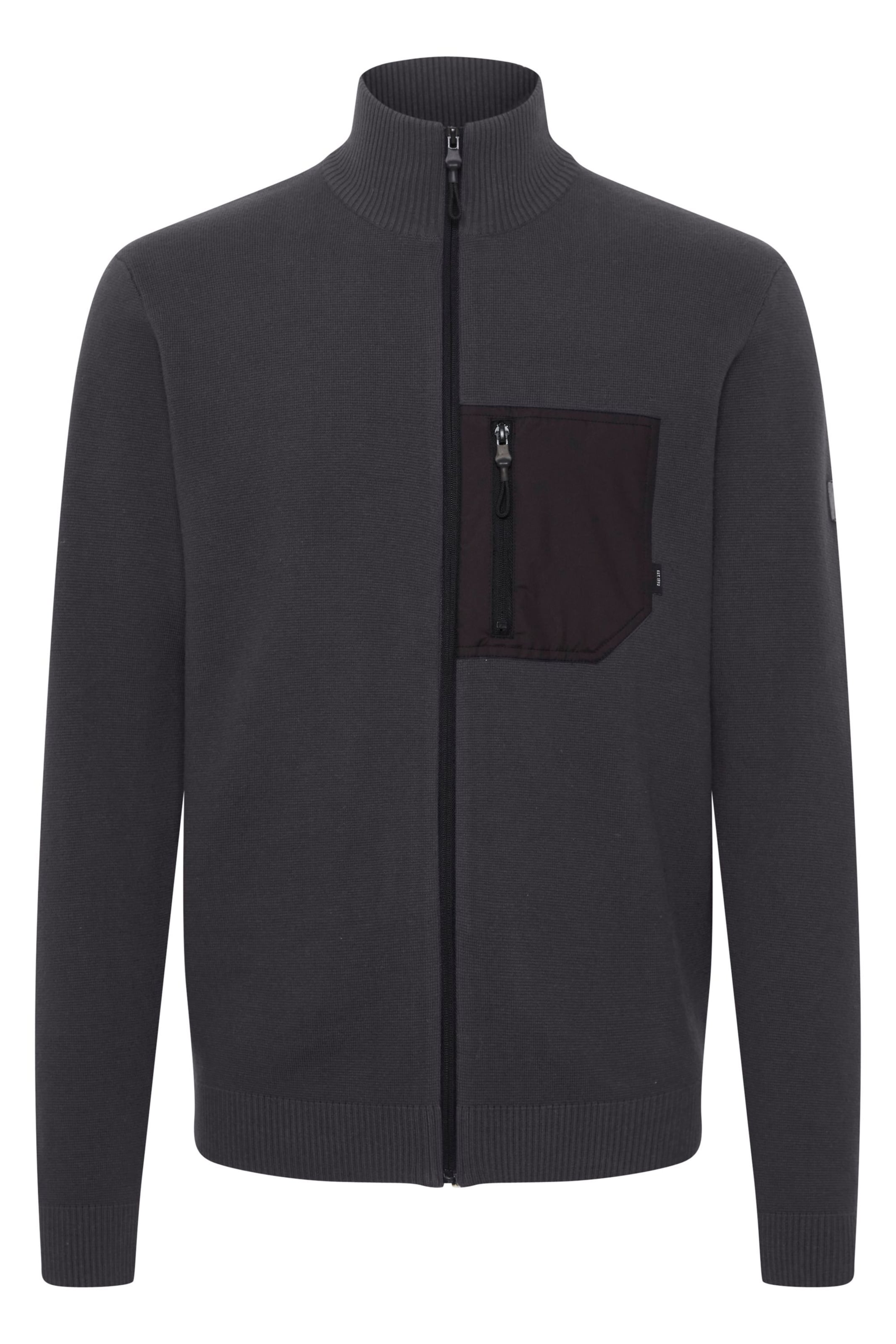 INDICODE JEANS Strickjacke 'Medan in Grau: Vorderseite