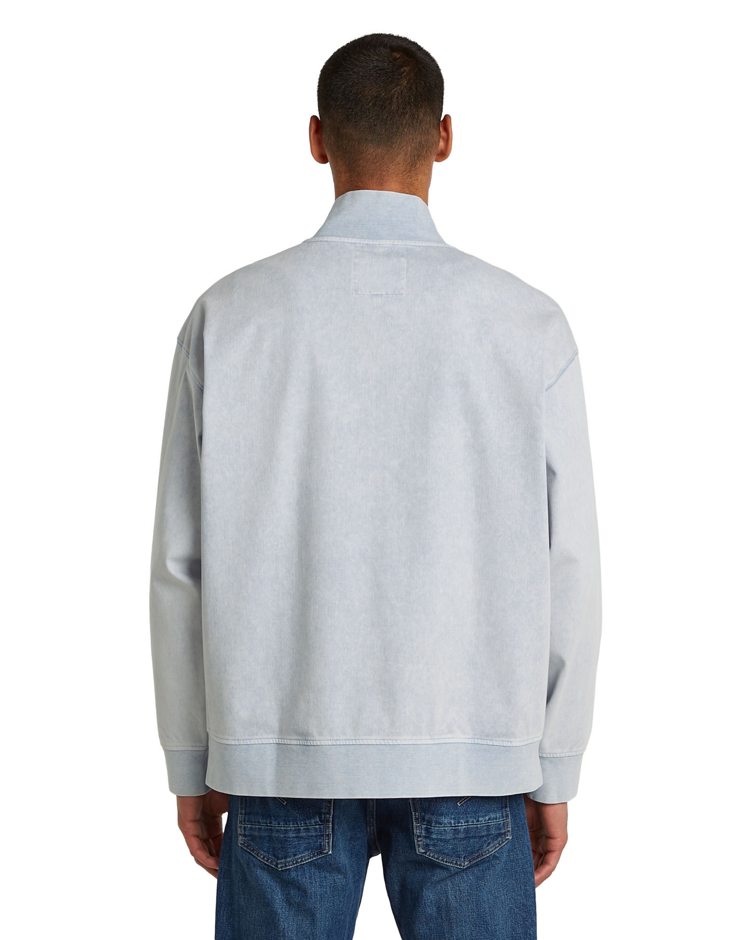 G-STAR Sweatshirt - 'Washed HB Relaxed Half Zip' in Blau