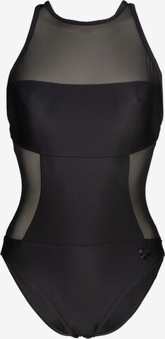 juoda ARENA Sportinis maudymosi kostiumėlis 'MESH PANELS PRO BACK': priekis