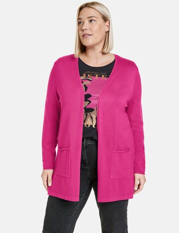 SAMOON Knit Cardigan in Pink: front