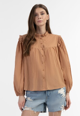 Camicia da donna 'Abrel' di DreiMaster Vintage in marrone: frontale