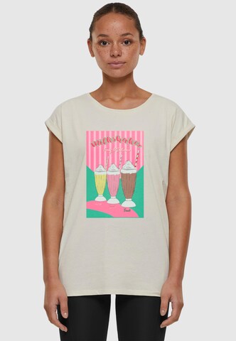 Maglietta 'Milkshake' di Mister Tee in bianco: frontale