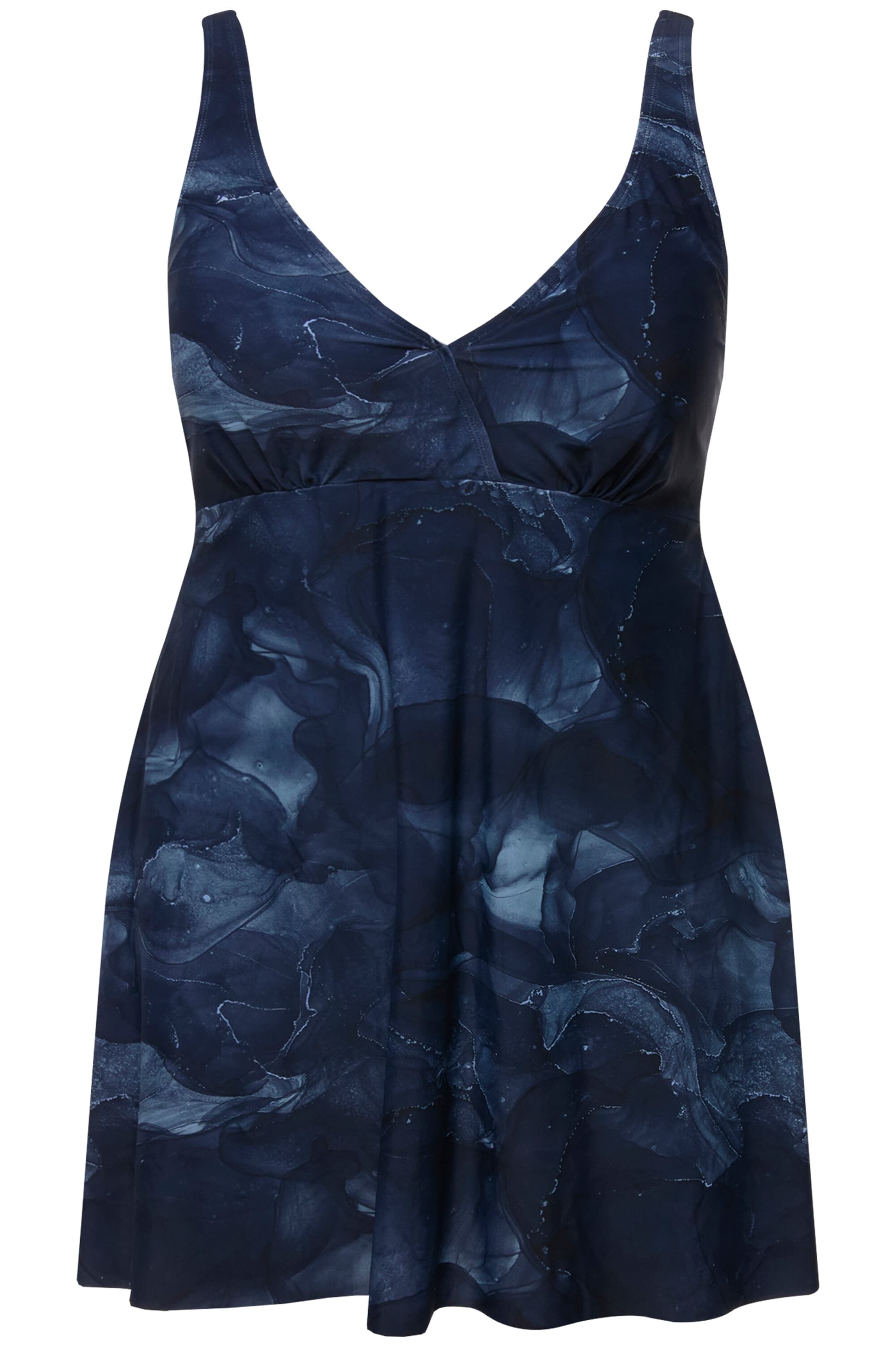 Ulla Popken T-shirt Badekjole i blå: forside