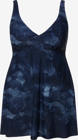 mėlyna Ulla Popken Marškinėliai Maudymosi kostiumėlis-suknelė: priekis