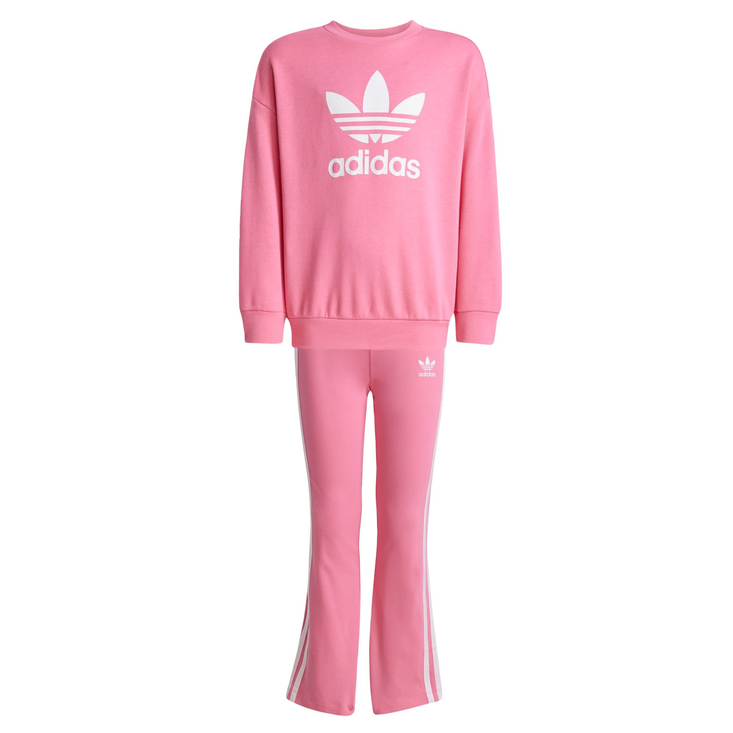 ADIDAS ORIGINALS Sweat suit 'Loose Crew Flared Legging Set' in Pink: front