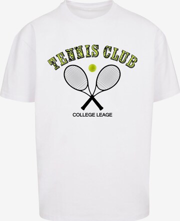 Merchcode Shirt 'Tennis Club' in Wit: voorkant