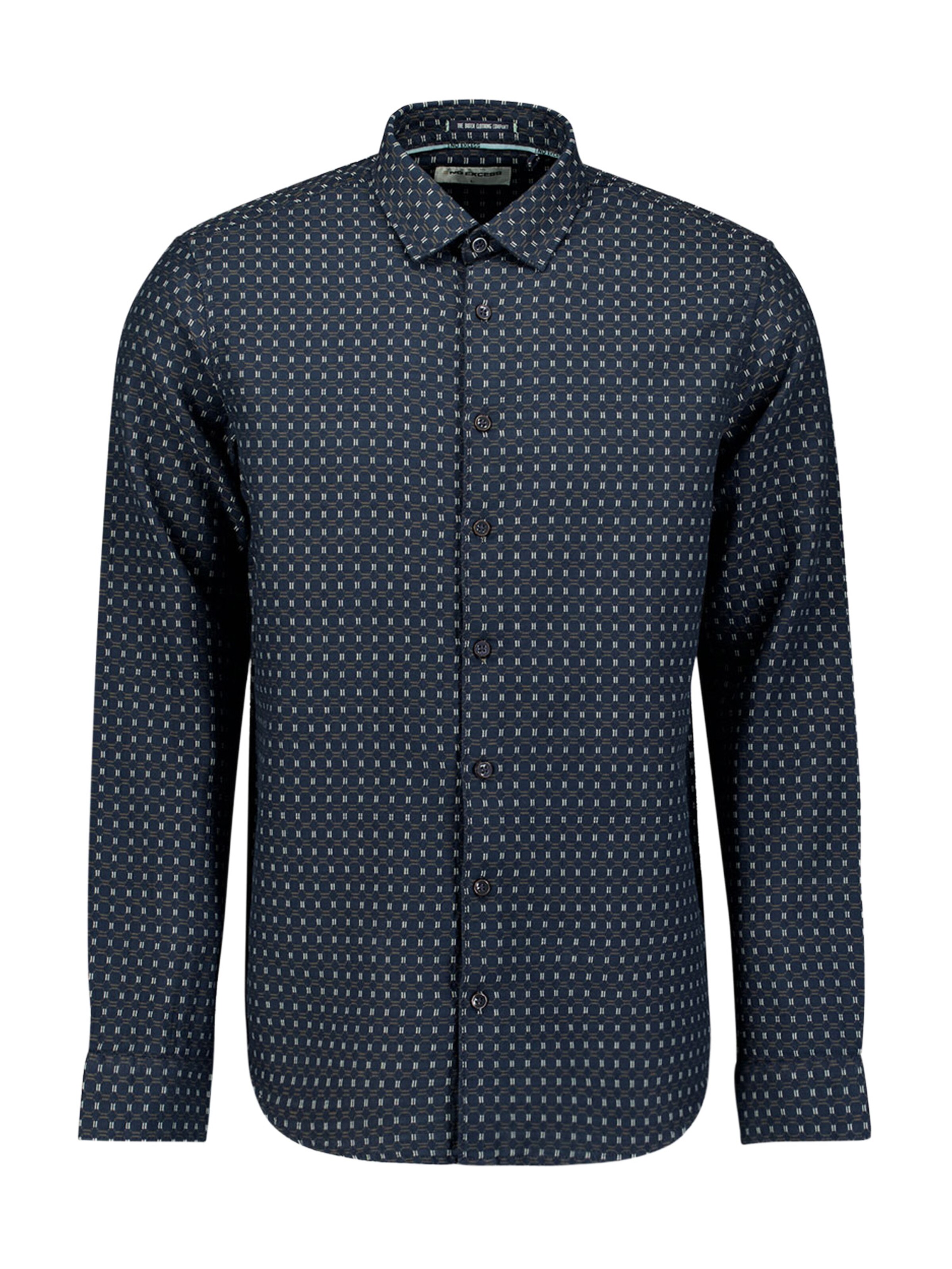 No Excess Comfort fit Overhemd in Blauw: voorkant