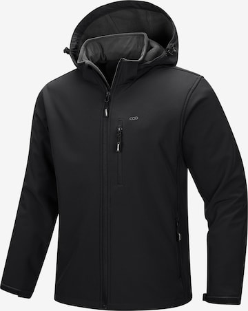 33,000ft Outdoor jacket '33,000ft Men's Detachable Hood Waterproof Jackets' in Black: front