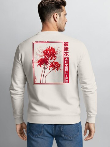 Neverless Sweatshirt 'Red Spider Lilies' in Beige