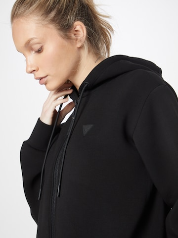 GUESS Sportsweatjacke 'ALLIE' in Schwarz