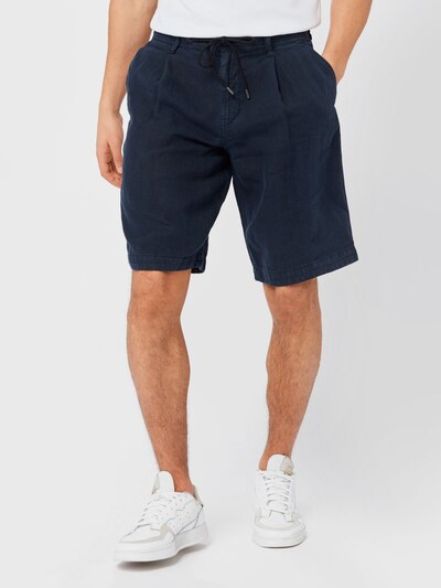 BOSS Casual Kalhoty se sklady v pase - tmavě modrá, Model/ka