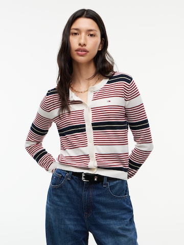 Tommy Jeans Strickjacke 'ESSENTIAL' in Rot: Vorderseite