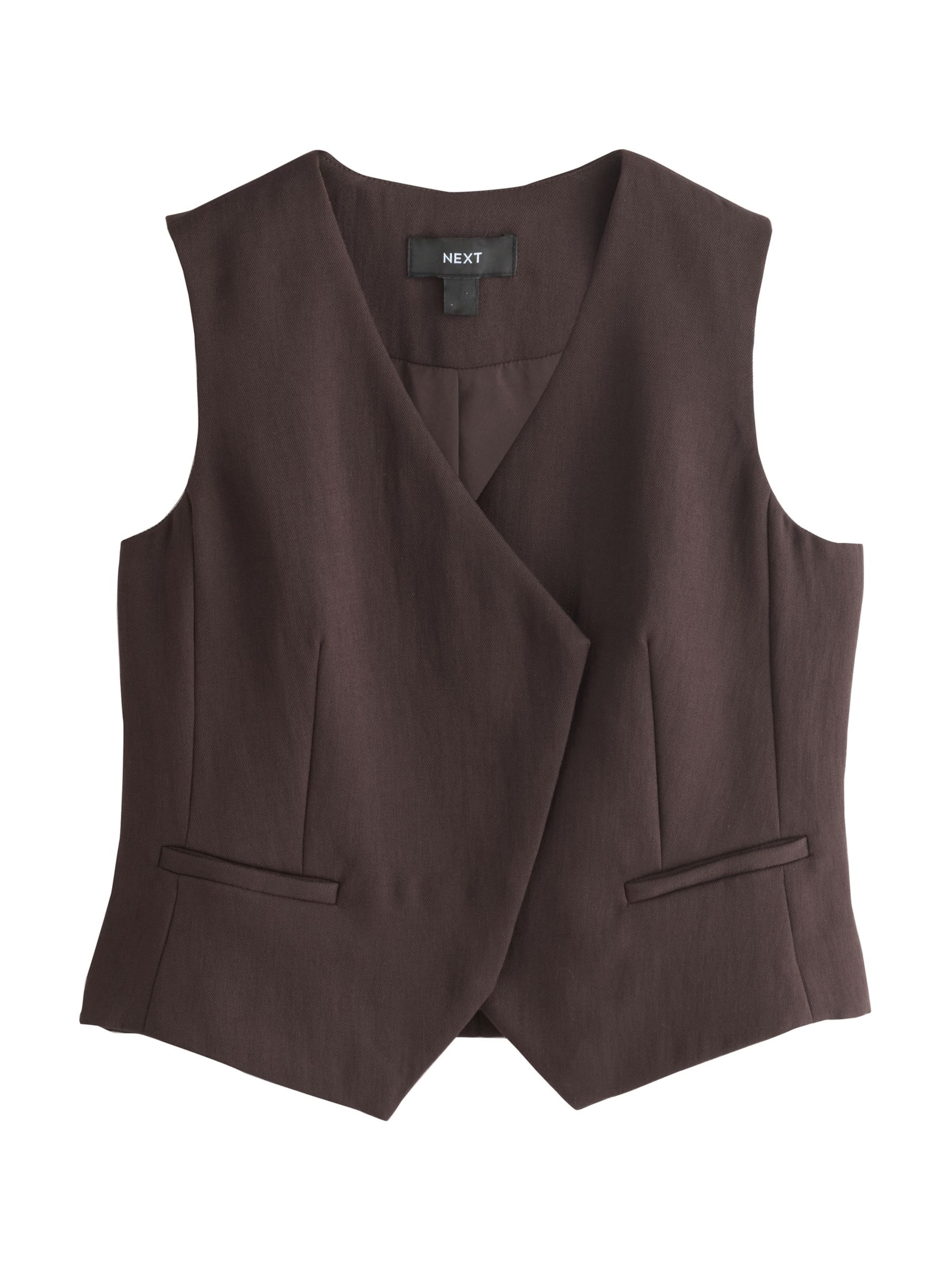 Next Suit vest in Brown: front