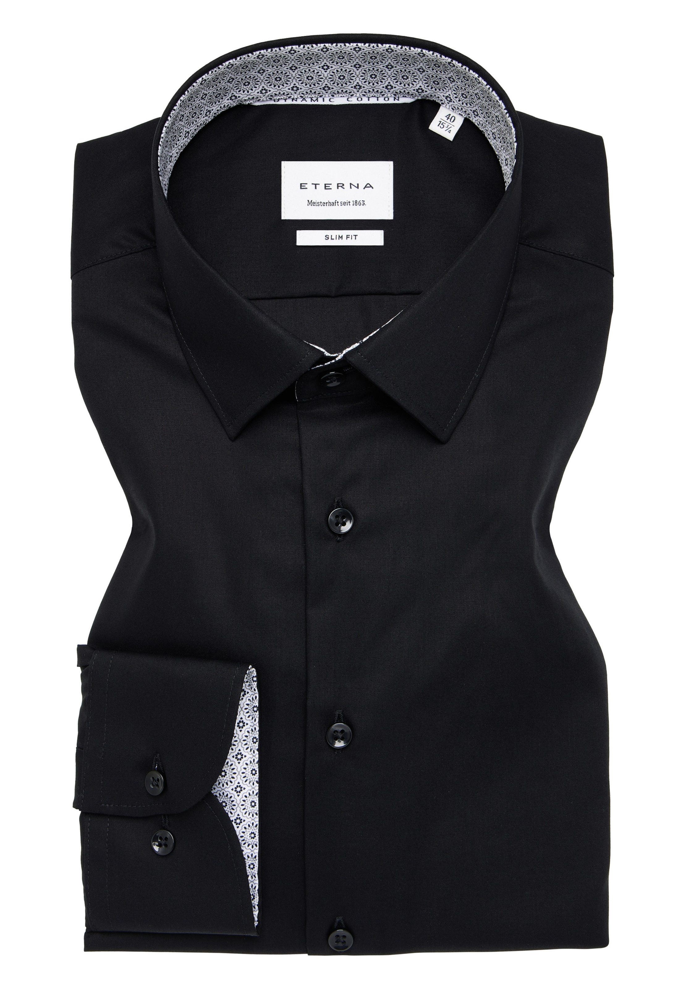 ETERNA Slim fit Zakelijk overhemd in Zwart