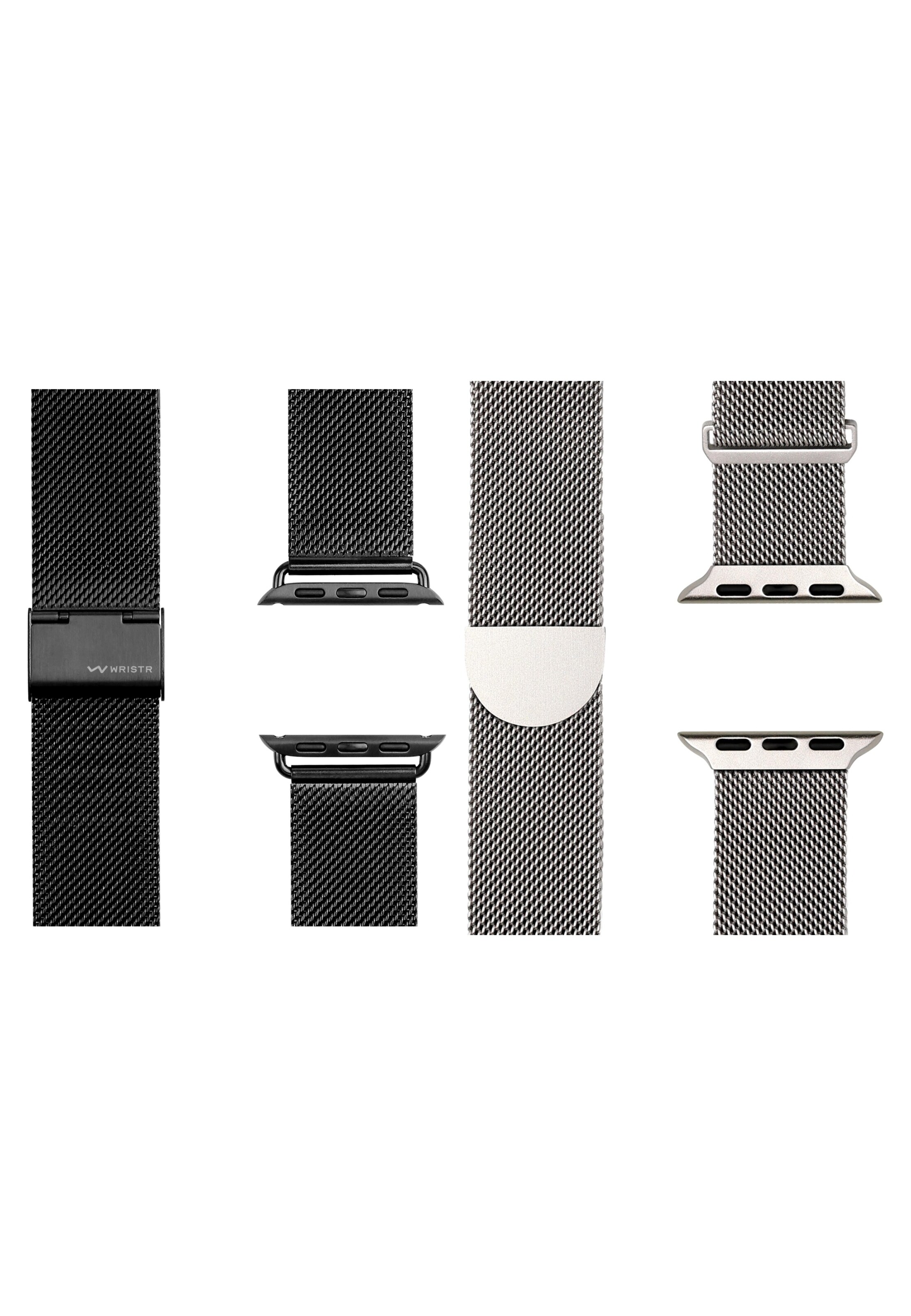 WRISTR Digital Watch 'Milanese' in Silver: front