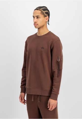 ALPHA INDUSTRIES Μπλούζα φούτερ 'Dtm' σε καφέ: μπροστά