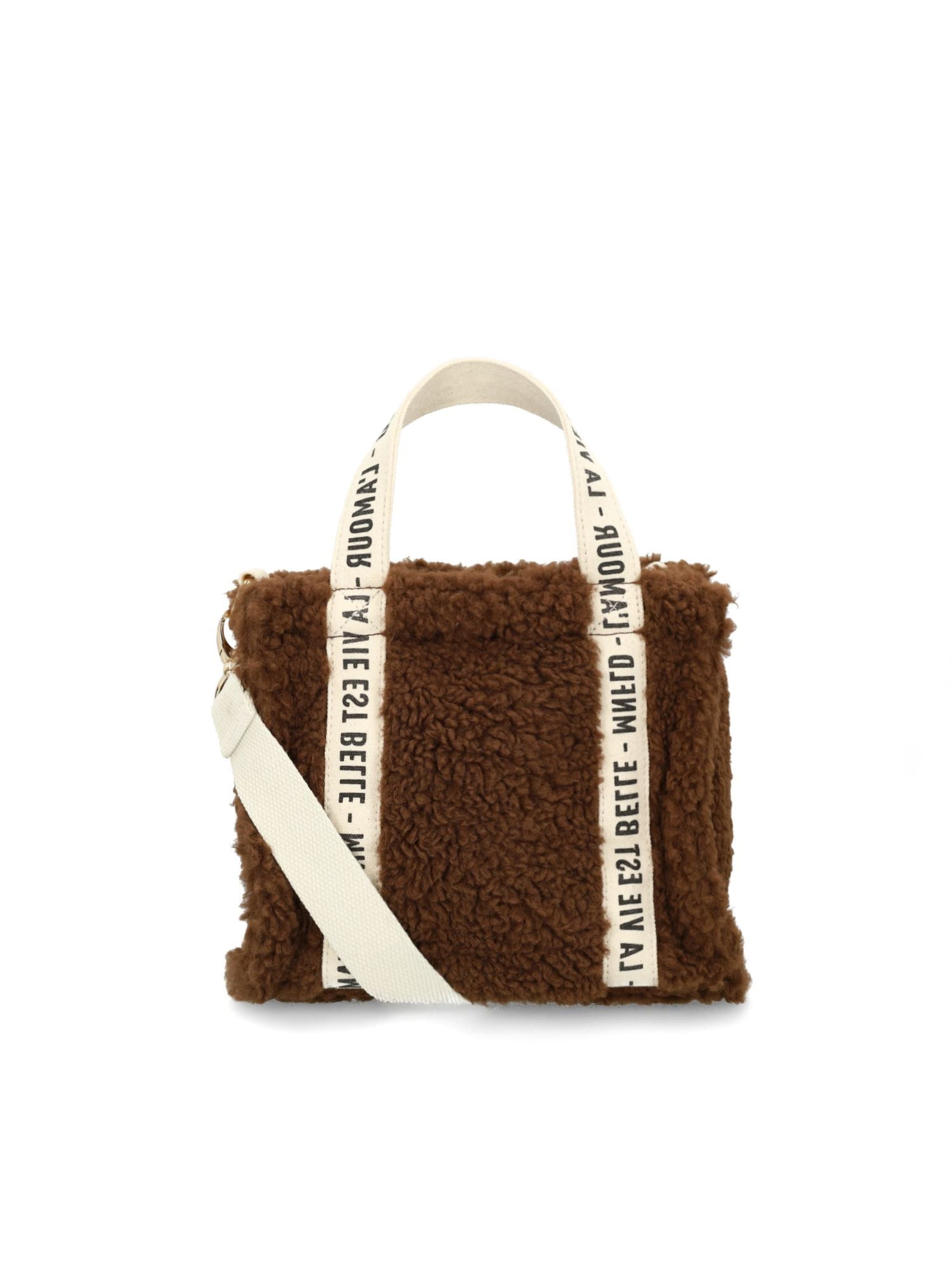 MANFIELD Handtasche in braun / schwarz / offwhite, Produktansicht