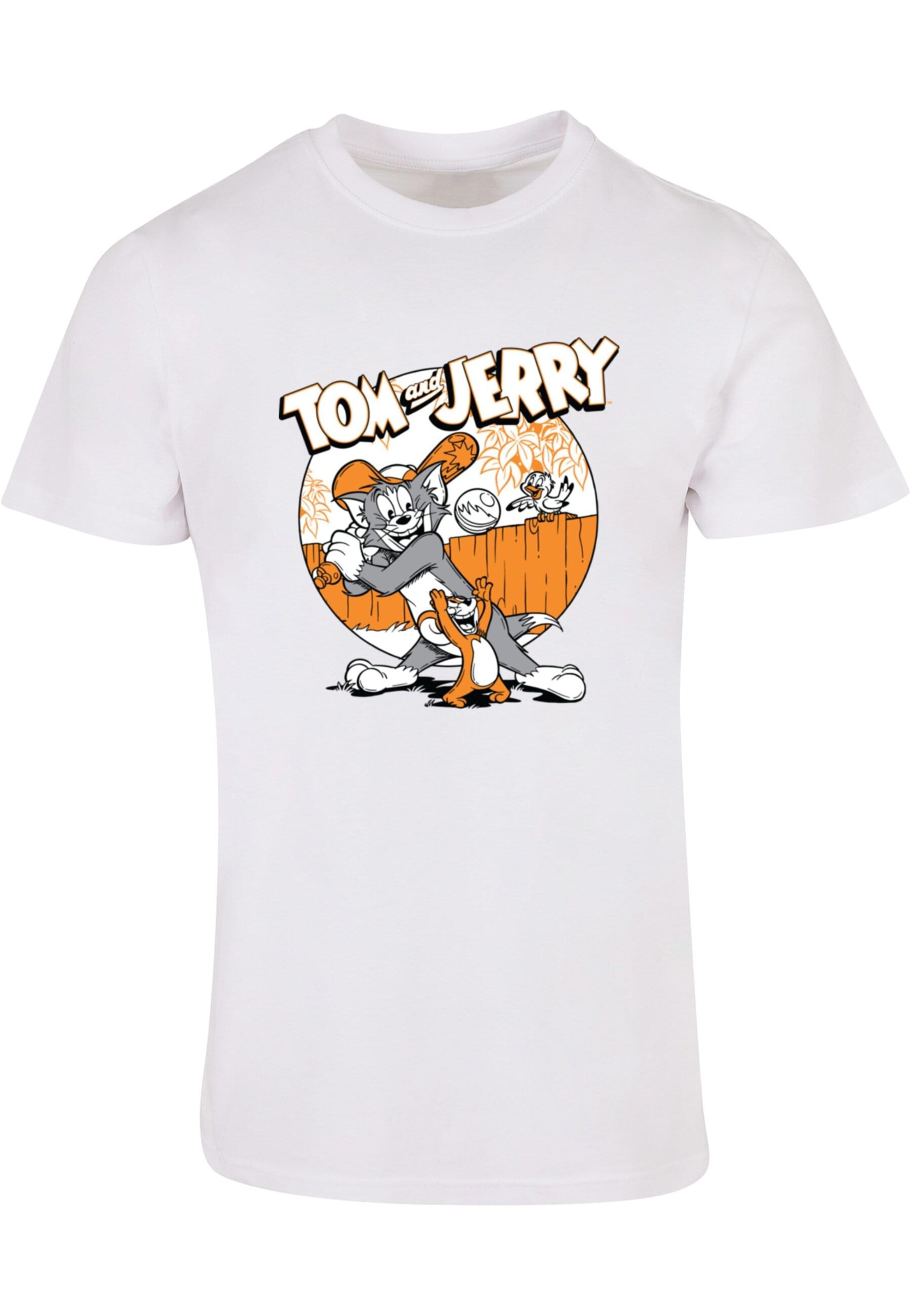 ABSOLUTE CULT T-Shirt 'Tom and Jerry - Baseball' in Weiß: Vorderseite