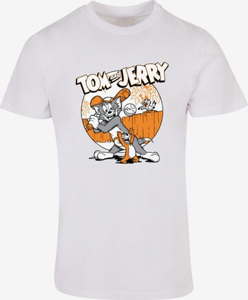 ABSOLUTE CULT Shirt 'Tom and Jerry - Baseball' in White: front