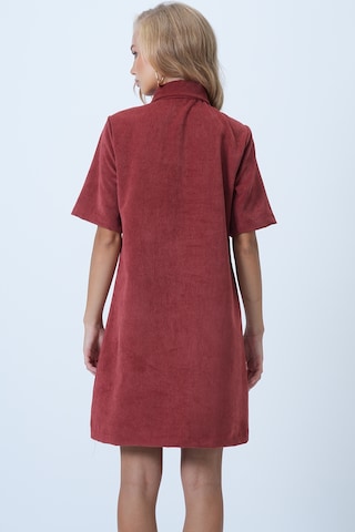 Trend Alaçatı Stili Jurk in Rood