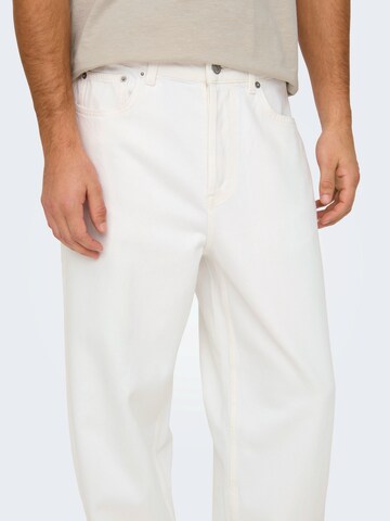 Only & Sons Loose fit Jeans 'ONSFade' in White