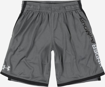 UNDER ARMOUR Regular Workout Pants 'Stunt 3.0' in Grey: front