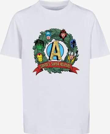 ABSOLUTE CULT Shirt 'Marvel - Santa's Super Helpers' in White: front