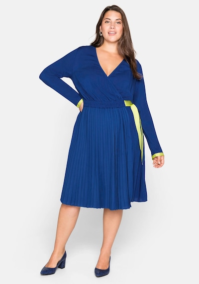 Rochie SHEEGO pe albastru royal / limetă, Vizualizare model