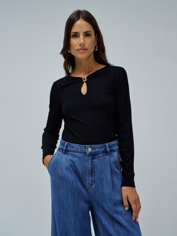 T-shirt Salsa Jeans en noir : devant