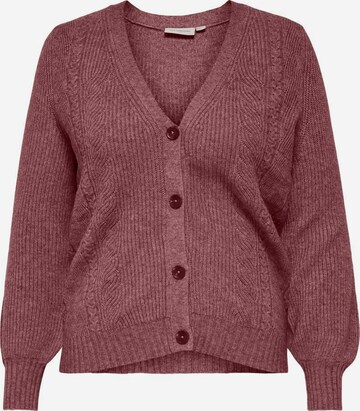 ONLY Carmakoma Knit Cardigan in Brown: front