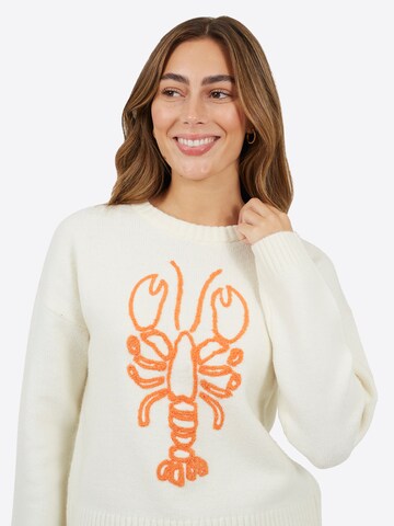 BRAVE SOUL Trui 'Lobster Yarn' in Wit