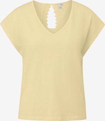 T-shirt 'Q/S designed by - Dames t-shirt' QS en jaune : devant
