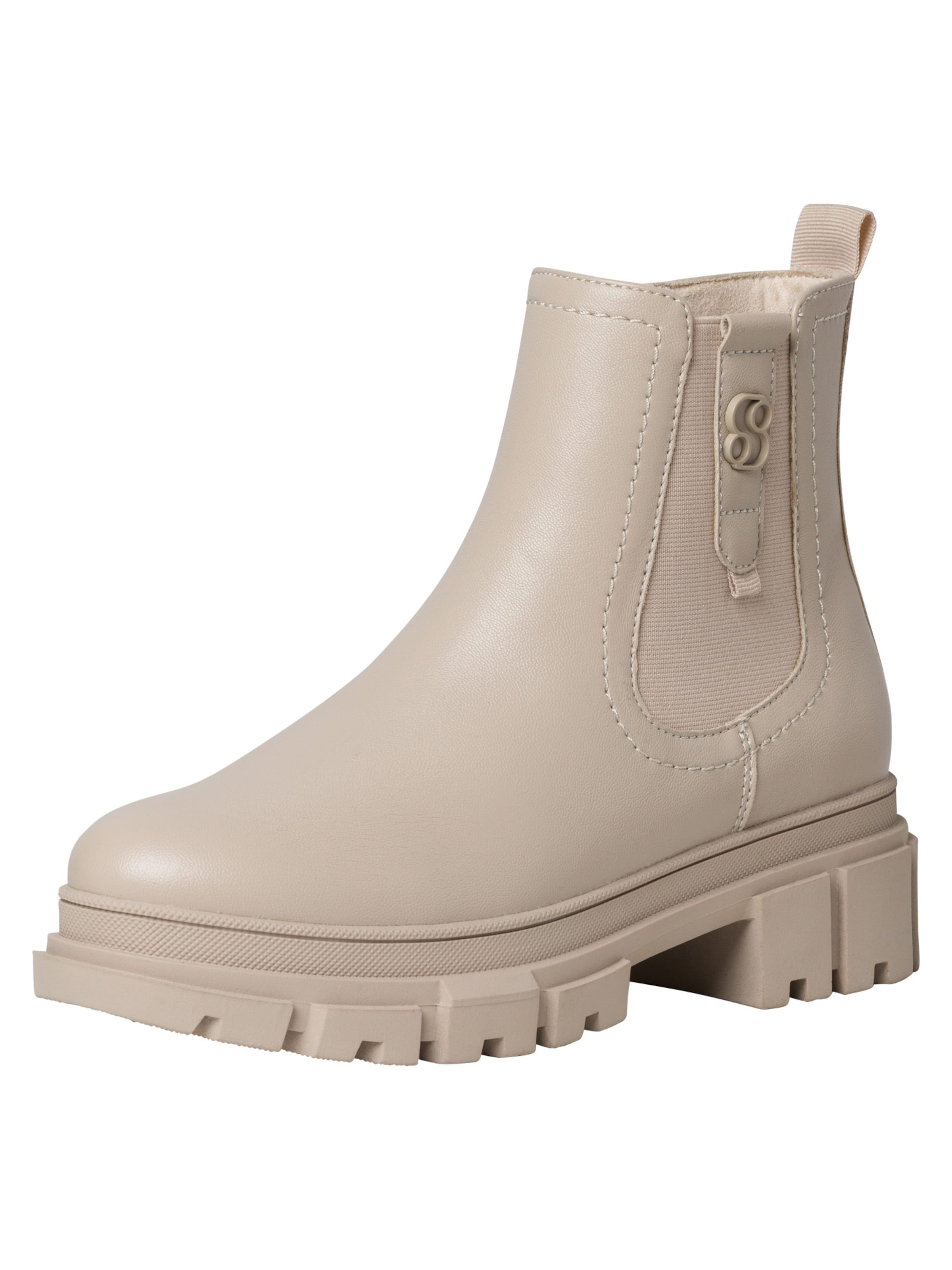s.Oliver Chelsea boots in Beige: front