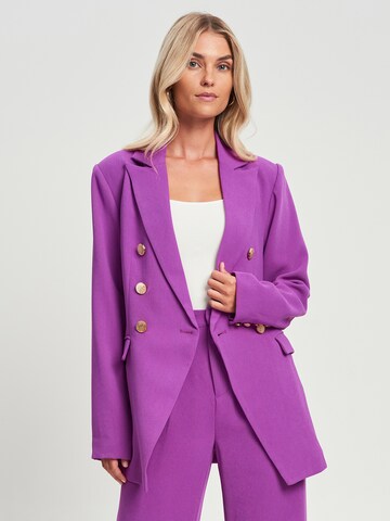 Blazer 'AMBER' Tussah en violet : devant