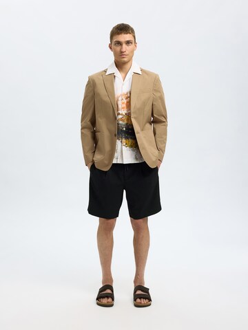 SELECTED HOMME regular Παντελόνι πλισέ 'Leroy' σε μαύρο