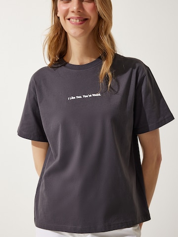 Happiness İstanbul T-shirt i grå: framsida