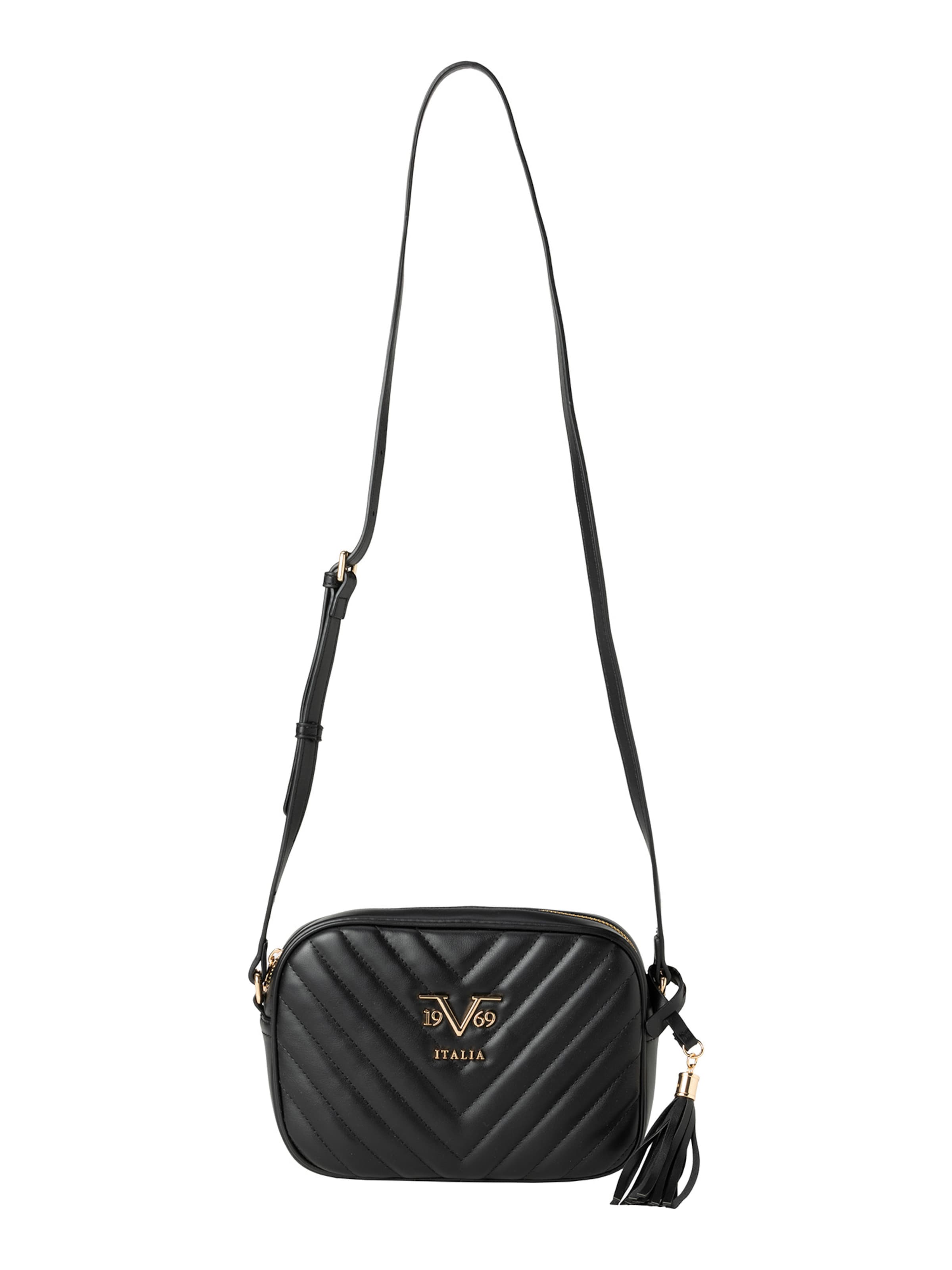 19V69 ITALIA Axelremsväska 'BLANCH' i svart: framsida