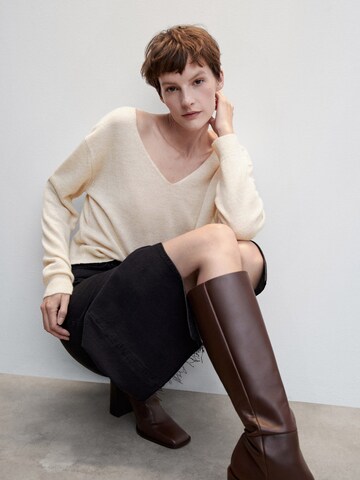 MANGO Sweater 'SENSEIP' in Beige