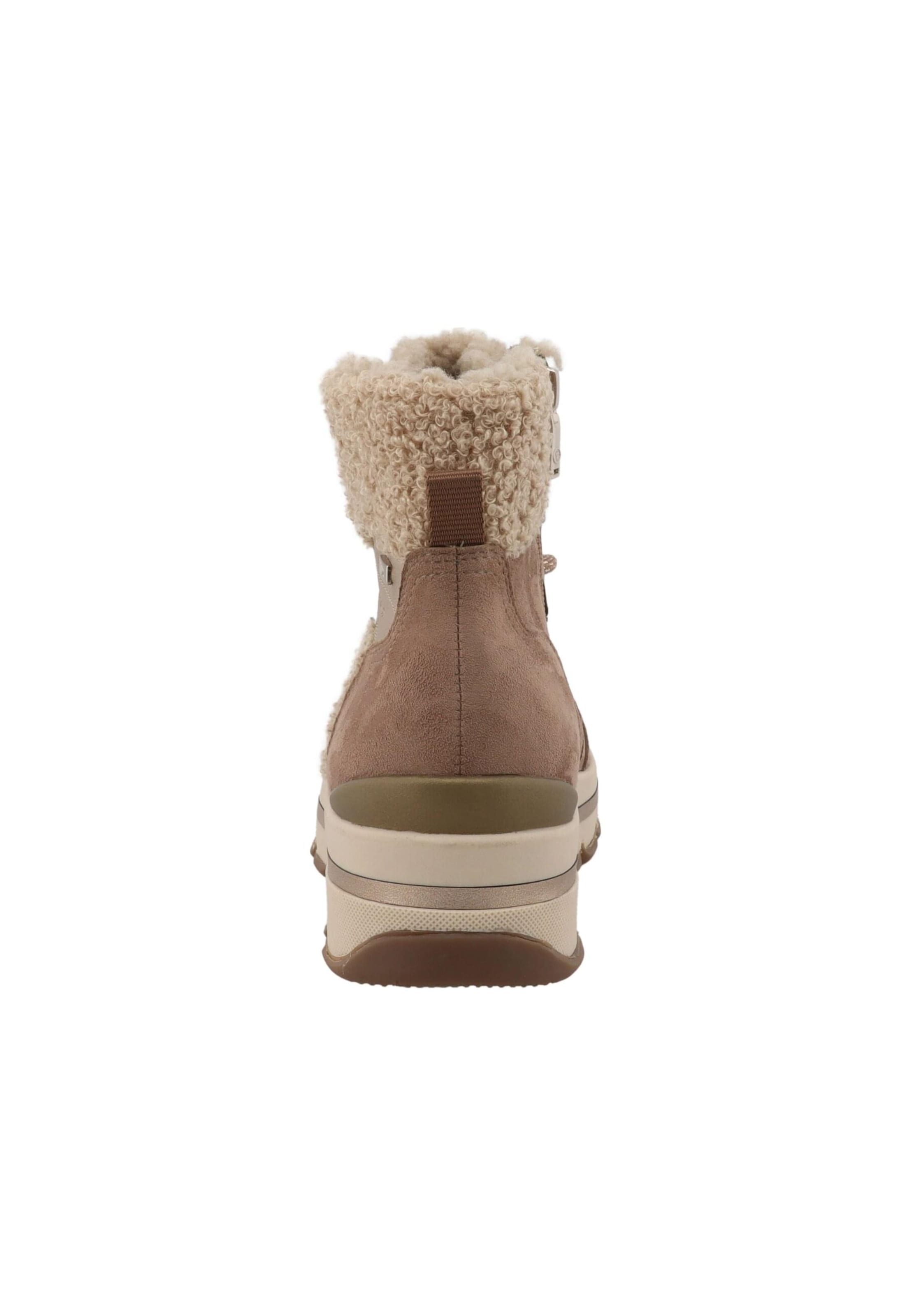 TOM TAILOR Schnürstiefelette in Beige