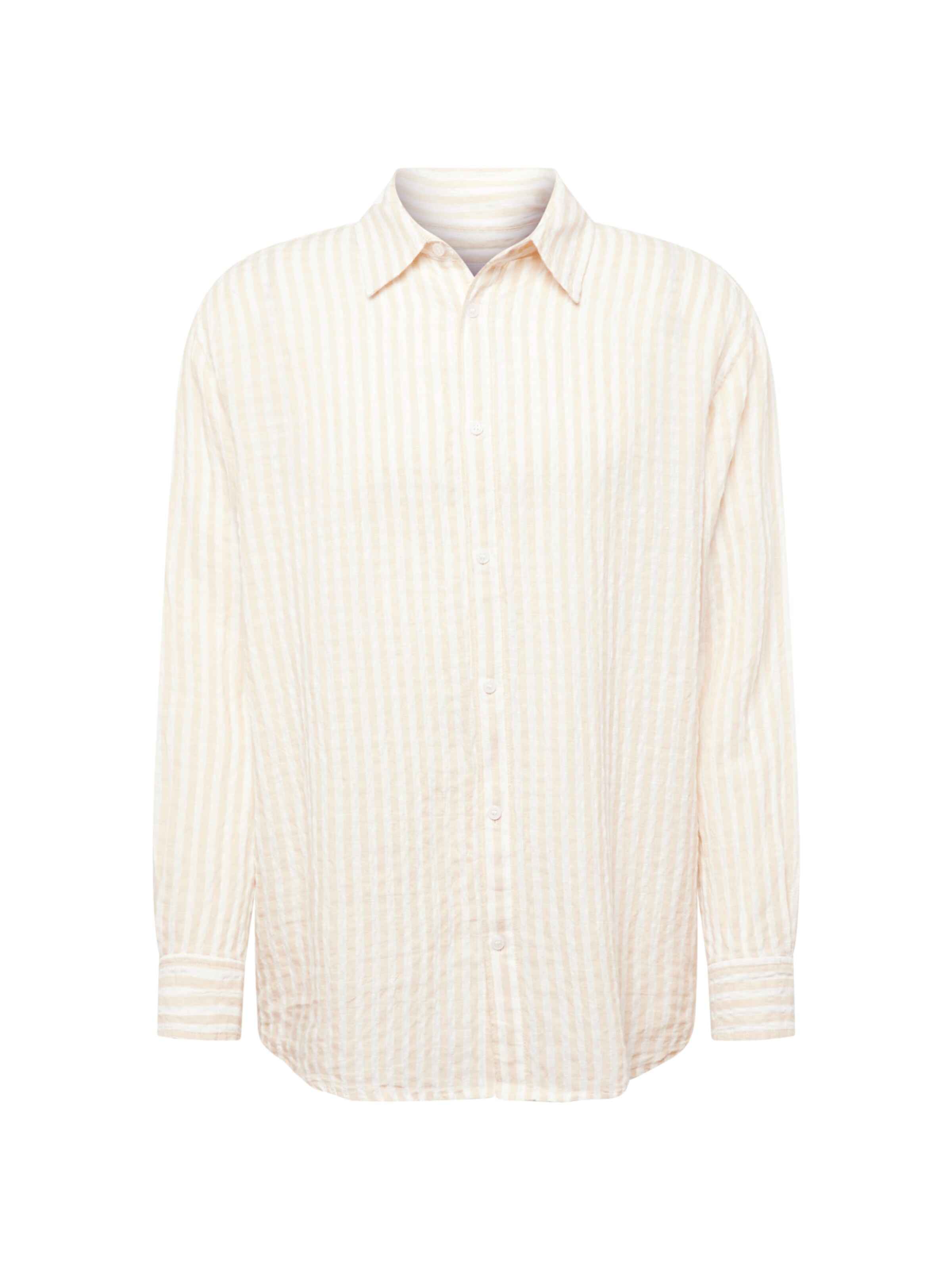 WEEKDAY Comfort Fit Πουκάμισο σε μπεζ: μπροστά