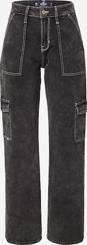 Regular Jeans cargo HOLLISTER en noir : devant