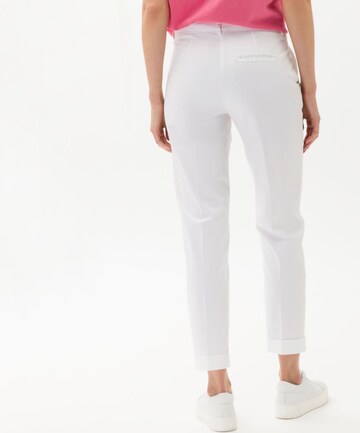 BRAX Regular Pleated Pants 'Maron' in White: back