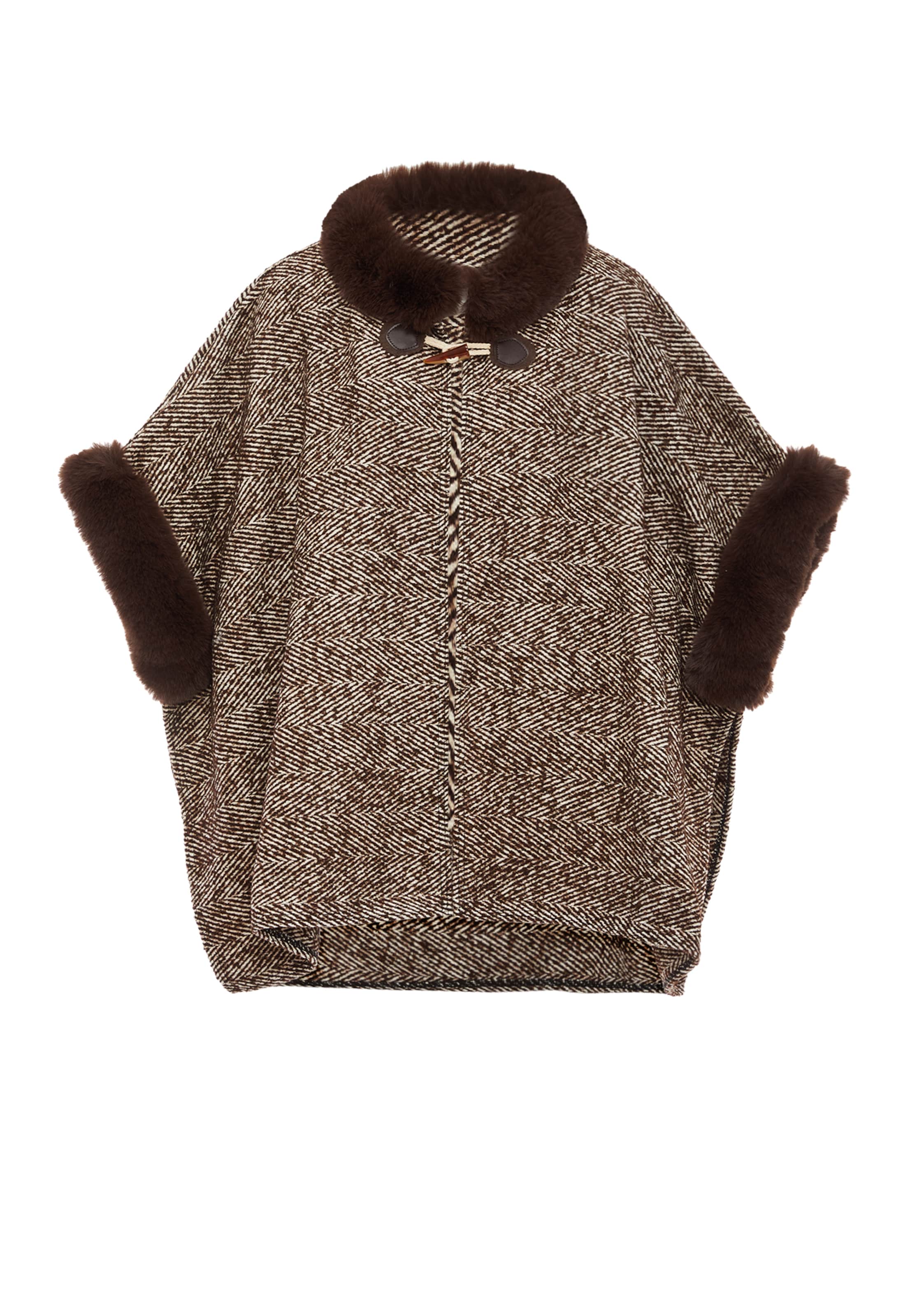 FRAULLY Cape in Bruin: voorkant