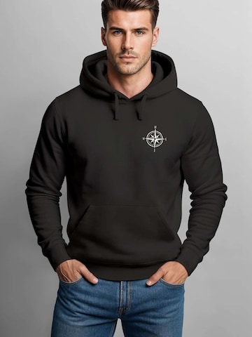 Neverless Sweatshirt 'Kompass' in Black