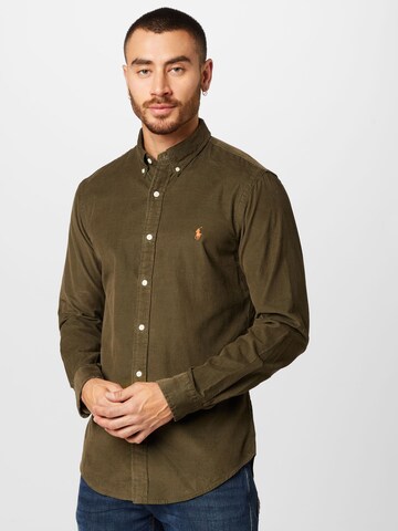 Polo Ralph Lauren - Ajuste estrecho Camisa en verde: frente