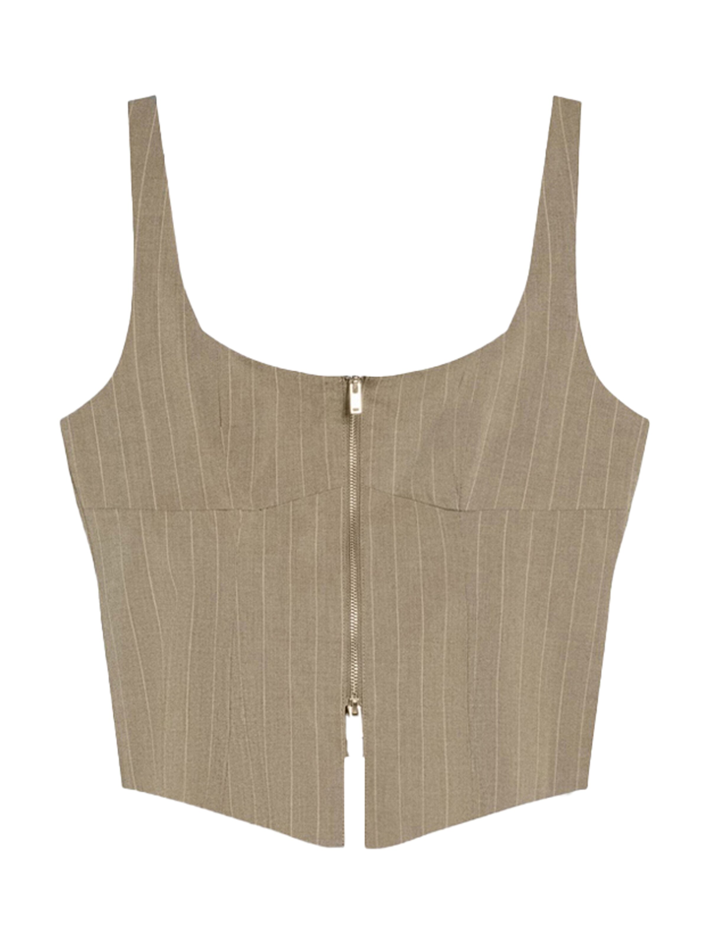 Bershka Top in Beige: front