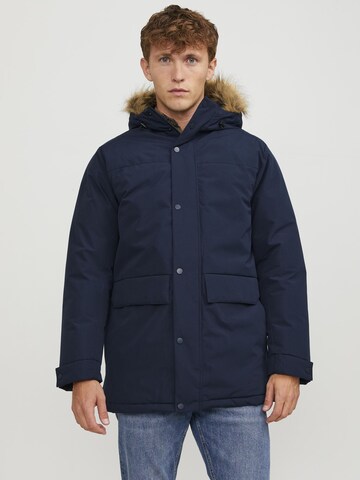 JACK & JONES Winter parka 'Champ' in Blue: front