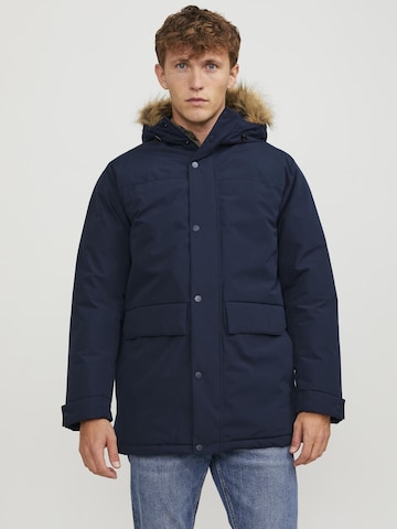 JACK & JONES Winter Parka 'Champ' in Blue: front