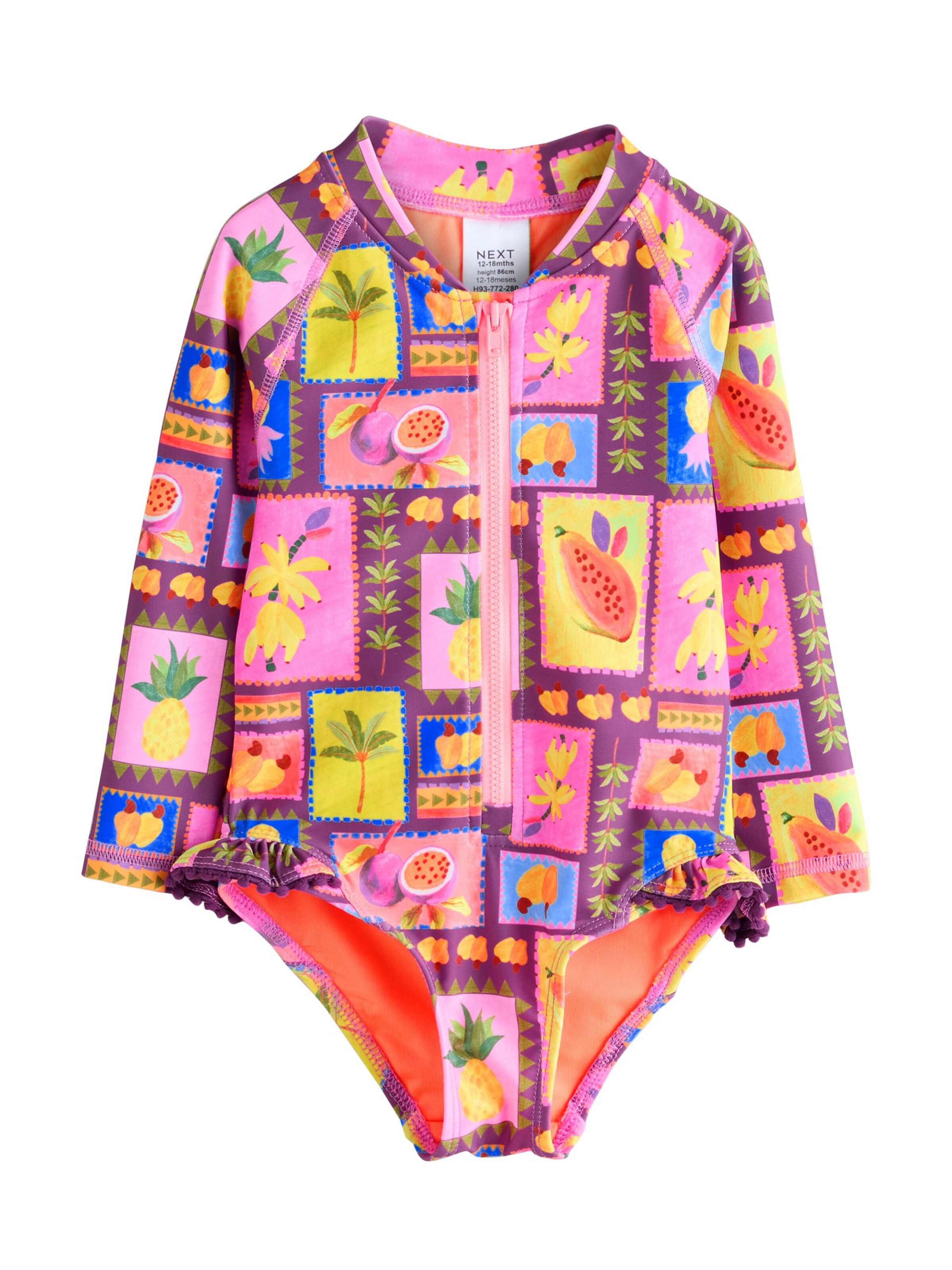 Next Ολόσωμο μαγιό σε κίτρινο / πράσινο / λιλά / ροζ, Άποψη προϊόντος