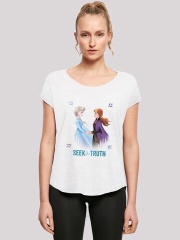 F4NT4STIC Shirt 'Disney Frozen 2 Elsa And Anna Seek The Truth' in Wit: voorkant